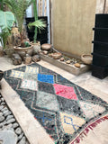 Vintage Moroccan BOUCHEROUITE rug BE443- 284 x 116 cm /9.3 x 3.8 FT