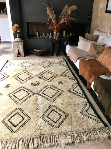 Vintage Moroccan BENI OUARAIN rug BO131 -275 x 200 cm/9' x 6'6"