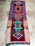 Vintage Moroccan BOUCHEROUITE rug BE421- 262 x 60 cm /8.6 x 2 FT