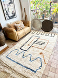 Moroccan BENI OUARAIN rug BO197- 260 x 153 cm/ 8.5 x 5 FT