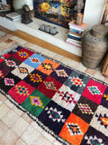 Vintage Moroccan BOUCHEROUITE rug BE457- 226x90 cm 7.4x2.9 FT