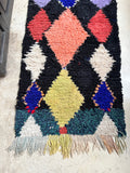Vintage Moroccan BOUCHEROUITE runner BE455- 263x78 cm 8.6x2.5 FT