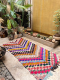 Vintage Moroccan BOUCHEROUITE rug BE469- 234x114 cm 7.7x3.7 FT