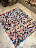 Vintage Moroccan BOUCHEROUITE rug BE454- 140x107 cm 4.5x3.5 FT