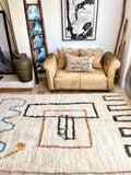 Moroccan BENI OUARAIN rug BO197- 260 x 153 cm/ 8.5 x 5 FT