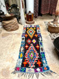 Vintage Moroccan BOUCHEROUITE rug BE449- 250x73 cm 8.2x2.4 FT