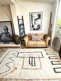 Moroccan BENI OUARAIN rug BO197- 260 x 153 cm/ 8.5 x 5 FT