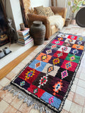 Vintage Moroccan BOUCHEROUITE rug BE457- 226x90 cm 7.4x2.9 FT