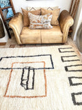 Moroccan BENI OUARAIN rug BO197- 260 x 153 cm/ 8.5 x 5 FT
