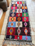 Vintage Moroccan BOUCHEROUITE rug BE457- 226x90 cm 7.4x2.9 FT
