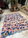 Vintage Moroccan BOUCHEROUITE rug BE454- 140x107 cm 4.5x3.5 FT