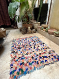 Vintage Moroccan BOUCHEROUITE rug BE454- 140x107 cm 4.5x3.5 FT