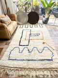 Moroccan BENI OUARAIN rug BO197- 260 x 153 cm/ 8.5 x 5 FT