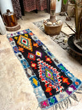 Vintage Moroccan BOUCHEROUITE rug BE449- 250x73 cm 8.2x2.4 FT