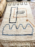 Moroccan BENI OUARAIN rug BO197- 260 x 153 cm/ 8.5 x 5 FT