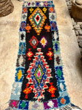 Vintage Moroccan BOUCHEROUITE rug BE449- 250x73 cm 8.2x2.4 FT