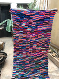 Vintage Moroccan BOUCHEROUITE rug BE436- 270 x 103 cm /8.8 x 3.4 FT