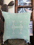Cactus silk cushion Faded green