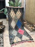 Vintage Moroccan BOUCHEROUITE rug BE443- 284 x 116 cm /9.3 x 3.8 FT