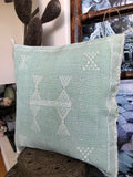 Cactus silk cushion Faded green