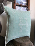 Cactus silk cushion Faded green