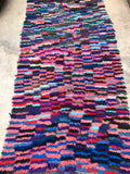 Vintage Moroccan BOUCHEROUITE rug BE436- 270 x 103 cm /8.8 x 3.4 FT