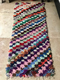 Vintage Moroccan BOUCHEROUITE rug BE444- 210 x 82 cm /6.4 x 2.7 FT