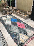 Vintage Moroccan BOUCHEROUITE rug BE443- 284 x 116 cm /9.3 x 3.8 FT