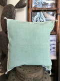 Cactus silk cushion Faded green