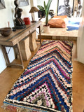 Vintage Moroccan BOUCHEROUITE rug BE432- 267 x 100 cm /8.7 x 3.3 FT