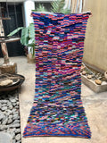 Vintage Moroccan BOUCHEROUITE rug BE436- 270 x 103 cm /8.8 x 3.4 FT