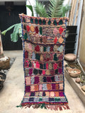 Vintage Moroccan BOUCHEROUITE rug BE442- 192 x 90 cm /6.3 x 2.9 FT