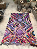 Vintage Moroccan BOUCHEROUITE rug BE440- 180 x 106 cm /5.9 x 3.5 FT