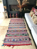 Vintage Moroccan berber KILIM rug K17 - 254 x 103 cm /8.3 x 3.4 FT