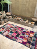 Vintage Moroccan BOUCHEROUITE rug BE442- 192 x 90 cm /6.3 x 2.9 FT