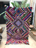 Vintage Moroccan BOUCHEROUITE rug BE440- 180 x 106 cm /5.9 x 3.5 FT