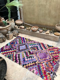 Vintage Moroccan BOUCHEROUITE rug BE440- 180 x 106 cm /5.9 x 3.5 FT