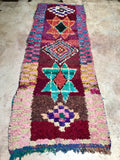 Vintage Moroccan BOUCHEROUITE rug BE421- 262 x 60 cm /8.6 x 2 FT