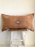 Large cactus silk cushion Faded peach