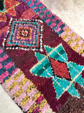 Vintage Moroccan BOUCHEROUITE rug BE421- 262 x 60 cm /8.6 x 2 FT