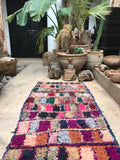 Vintage Moroccan BOUCHEROUITE rug BE442- 192 x 90 cm /6.3 x 2.9 FT