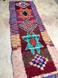 Vintage Moroccan BOUCHEROUITE rug BE421- 262 x 60 cm /8.6 x 2 FT