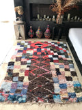 Vintage Moroccan BOUCHEROUITE rug BE423- 210 x 145 cm /6.9 x 4.8 FT