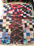 Vintage Moroccan BOUCHEROUITE rug BE423- 210 x 145 cm /6.9 x 4.8 FT