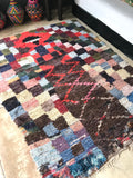 Vintage Moroccan BOUCHEROUITE rug BE423- 210 x 145 cm /6.9 x 4.8 FT