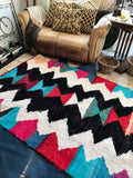 Vintage Moroccan BOUCHEROUITE rug BE430- 235 x 138 cm /7.7 x 4.5 FT