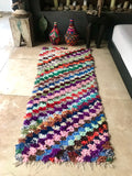 Vintage Moroccan BOUCHEROUITE rug BE444- 210 x 82 cm /6.4 x 2.7 FT