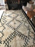 Vintage Moroccan BENI OUARAIN rug BO116 -345 x 184 cm / 11'3" x 6'
