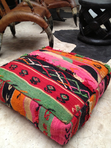 Moroccan kilim pouf