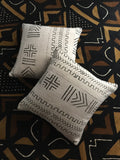 Two Black and white mud cloth cushion covers